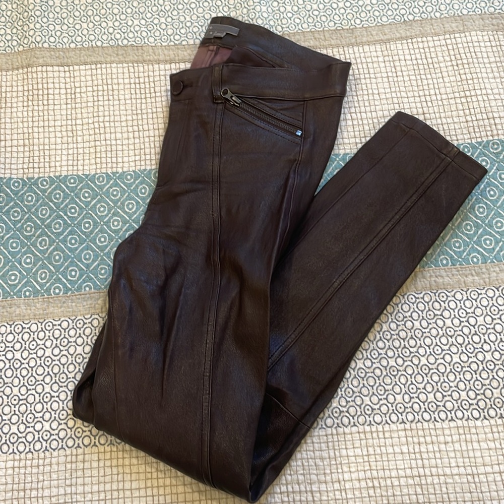 Vince mulberry leather pants 4